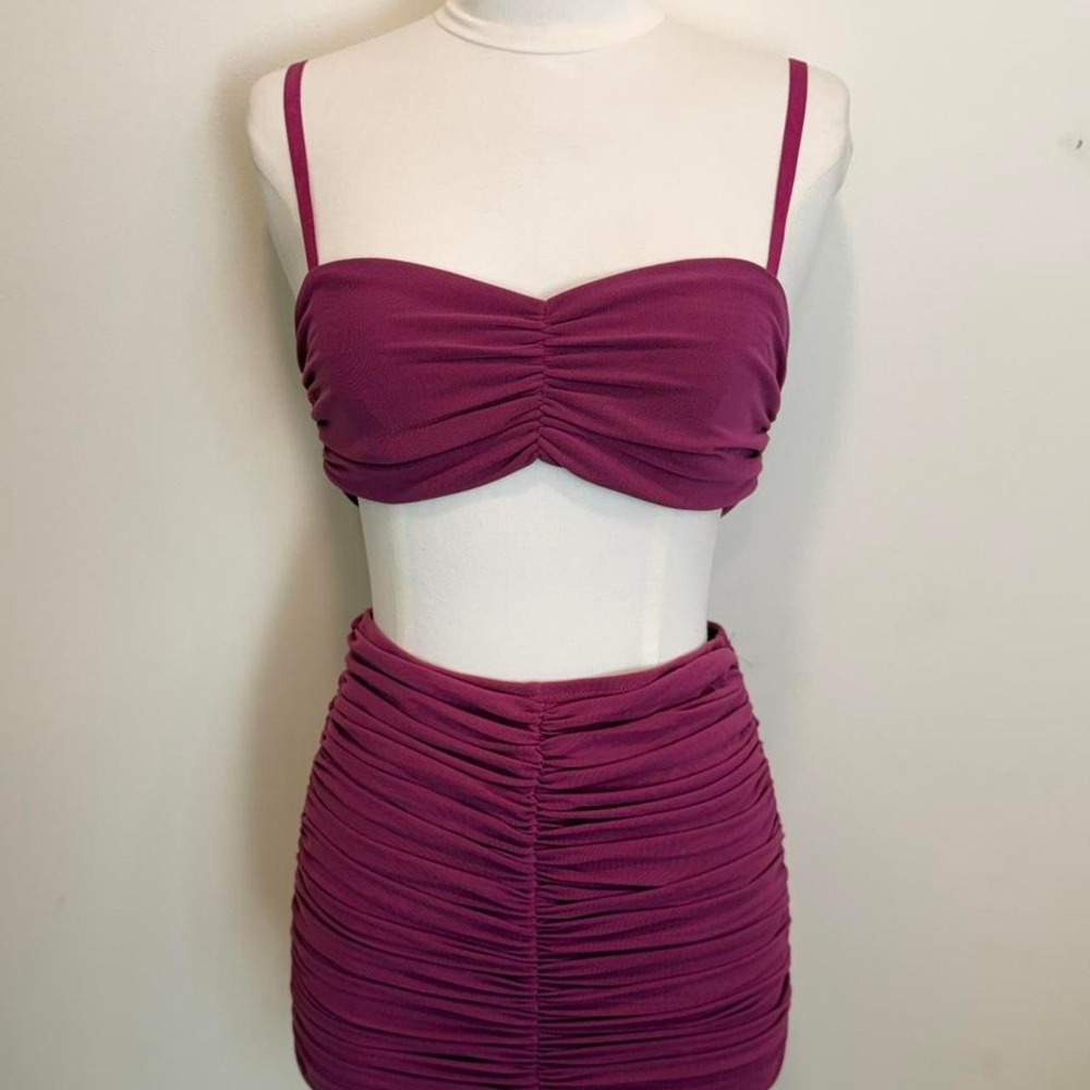 Magenta Ruched Two-Piece Set 💖🔥